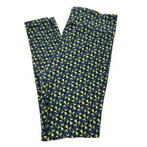 LuLaRoe Tall & Curvy TC‎ Geometric Floral Blue Soft Women's Leggings